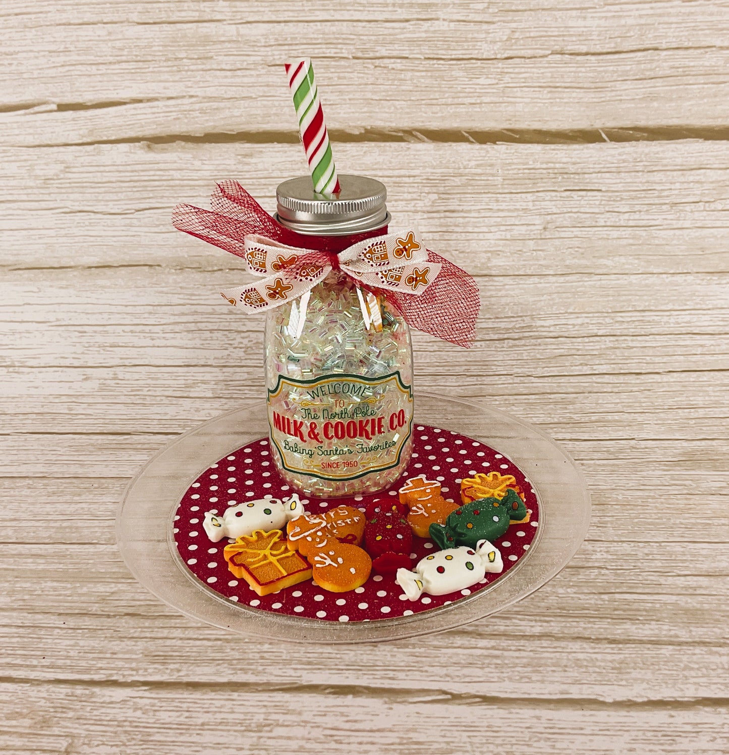 AGD Christmas Decor - Milk Bottle and Cookies Bundle Display 2pc Set