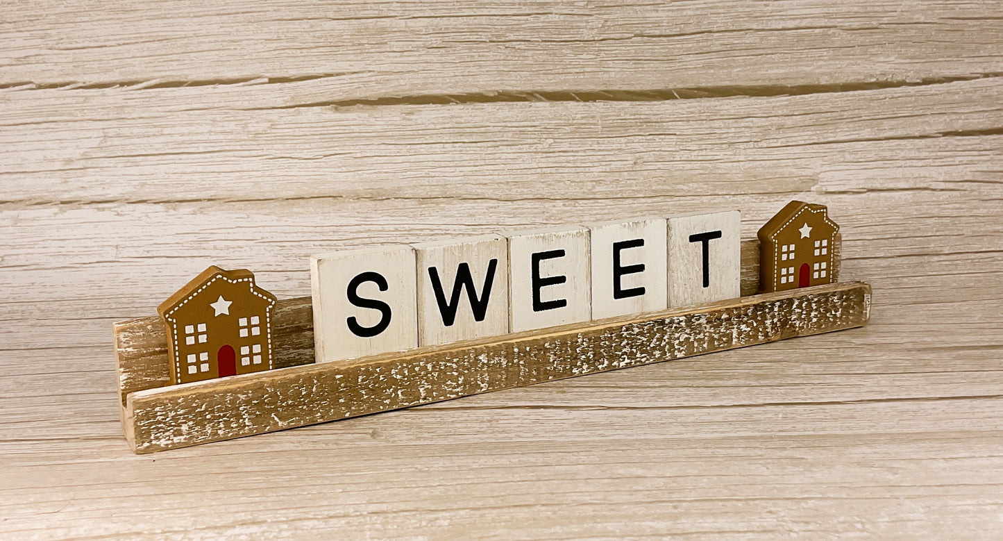 AGD Christmas Decor - Gingerbread House Sweet Wood Tile Sign