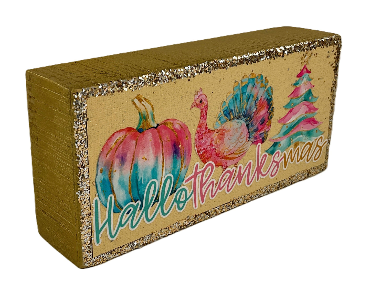 AGD Fall Decor - Pastel Pink Hallothankmas Multi Seasonal Sign