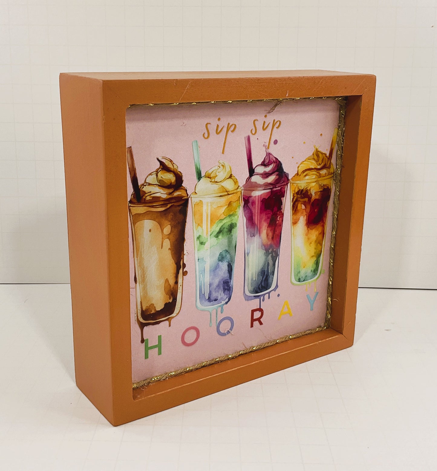 AGD Home Decor - Sip Sip Hooray Coffee Bar Latte Sign