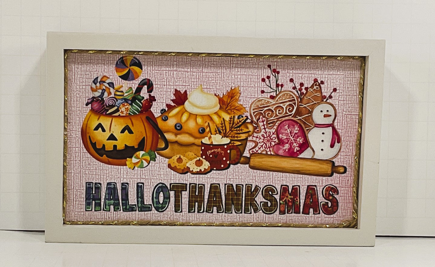 AGD Fall Decor - Pumpkin Gingerbread Hallothankmas Multi Seasonal Sign