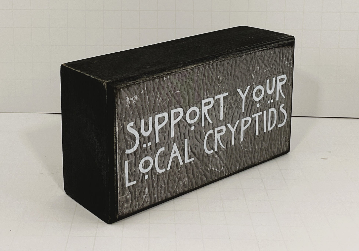 AGD Halloween Decor - Support Your Local Cryptids Box Sign