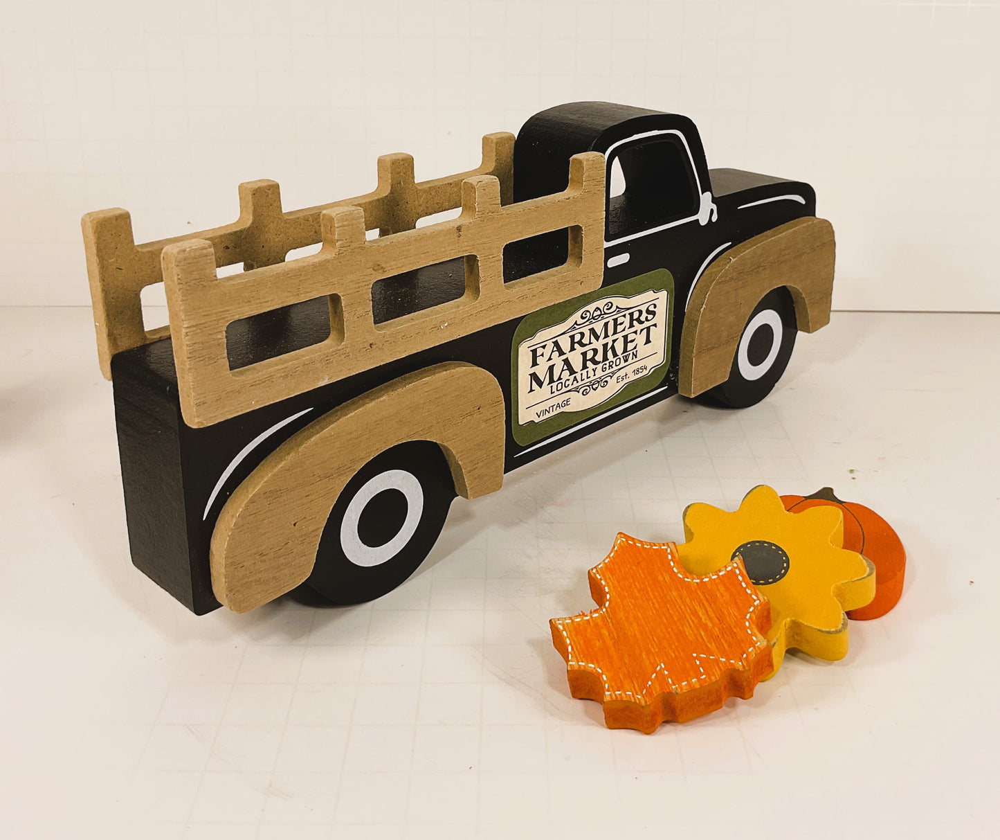 AGD Fall Decor - Highland Cows Chunky Wood Truck Tabletop Display