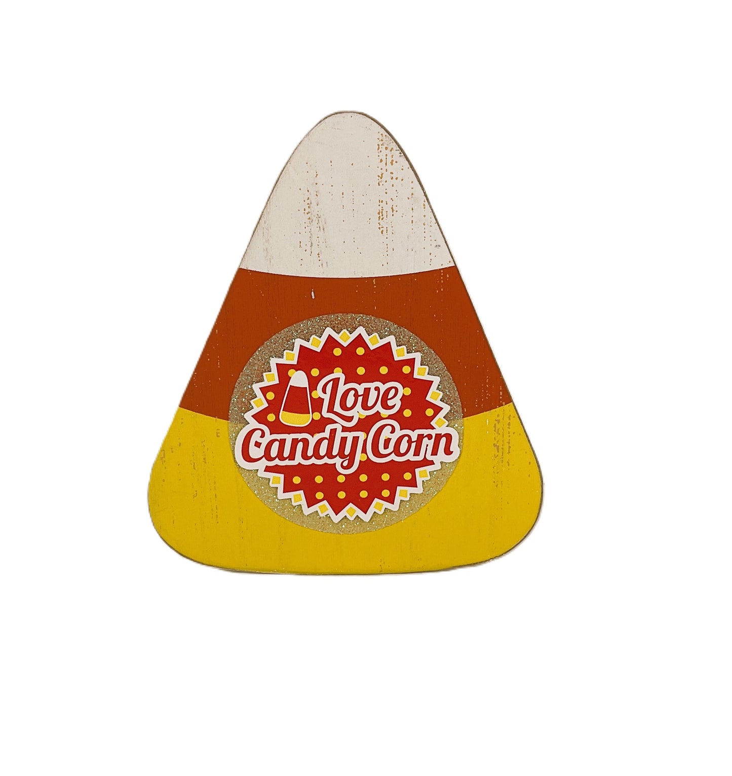 AGD Halloween Decor - I Love Candy Corn Wood Tabletop Sign