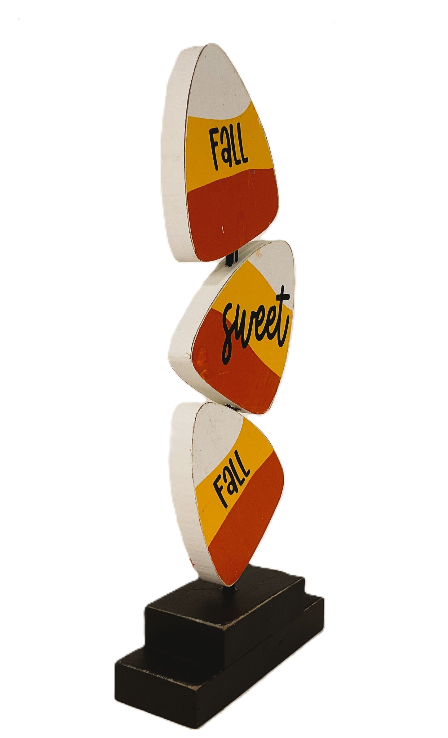 AGD Halloween Decor - Fall Sweet Fall Stacking Candy Corn Reversible Wood Stand