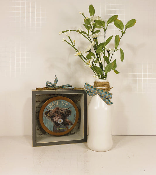 AGD Home Decor - Highland Cow Wash Up Buttercup Daisy Bathroom Decor