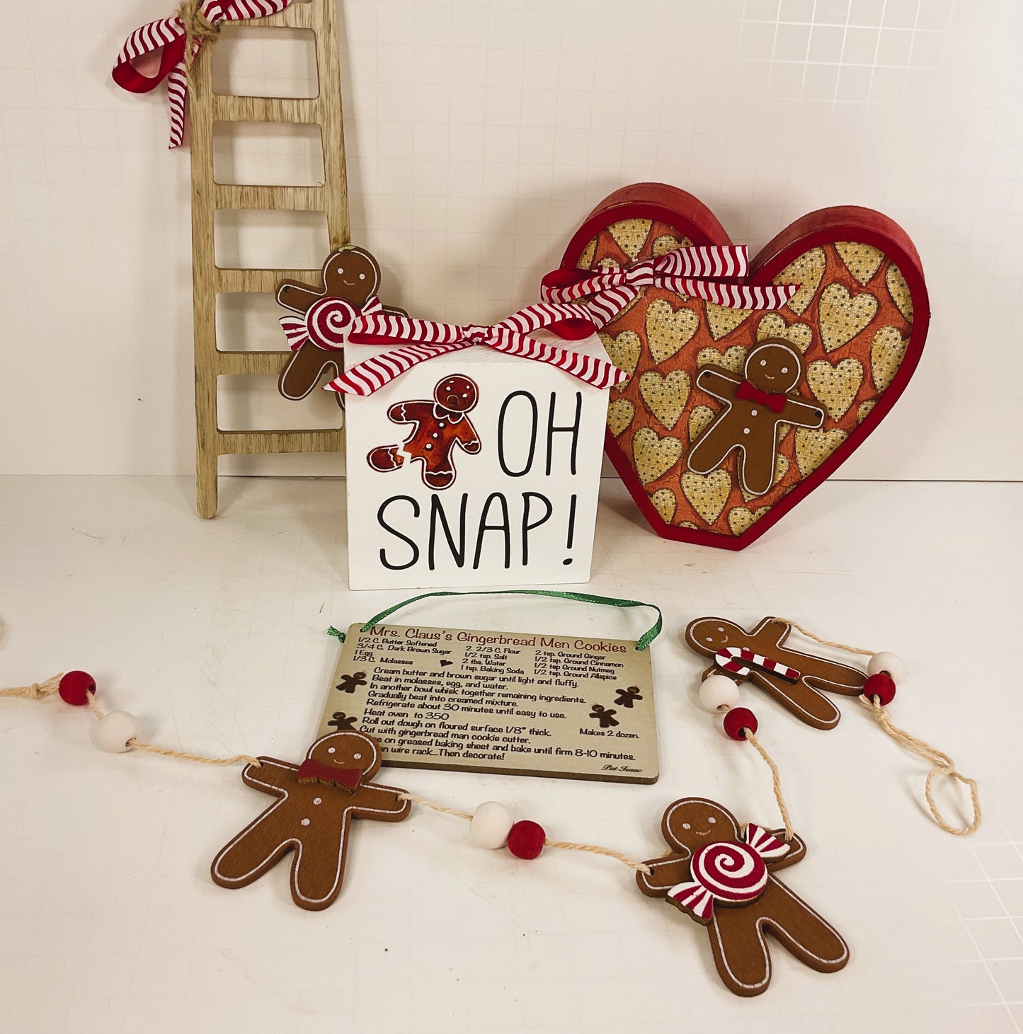 AGD Christmas Decor - Gingerbread Theme Tier Tray 5pc Set