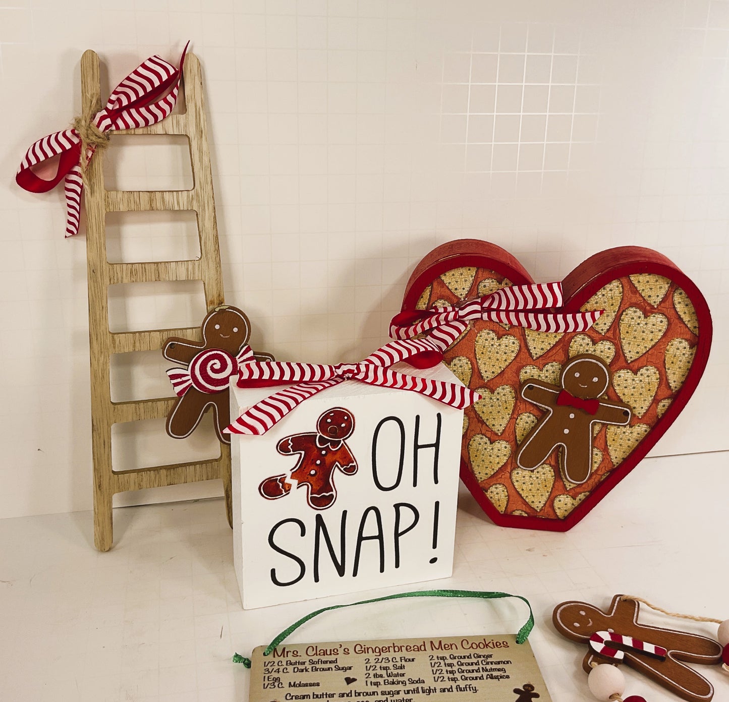 AGD Christmas Decor - Gingerbread Theme Tier Tray 5pc Set