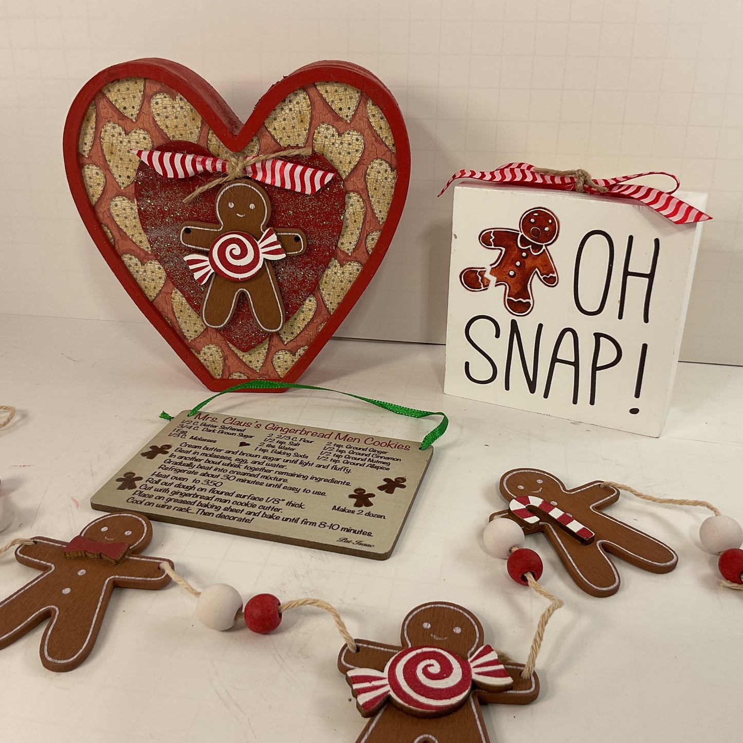 AGD Christmas Decor - Gingerbread Theme Tier Tray 4pc Set