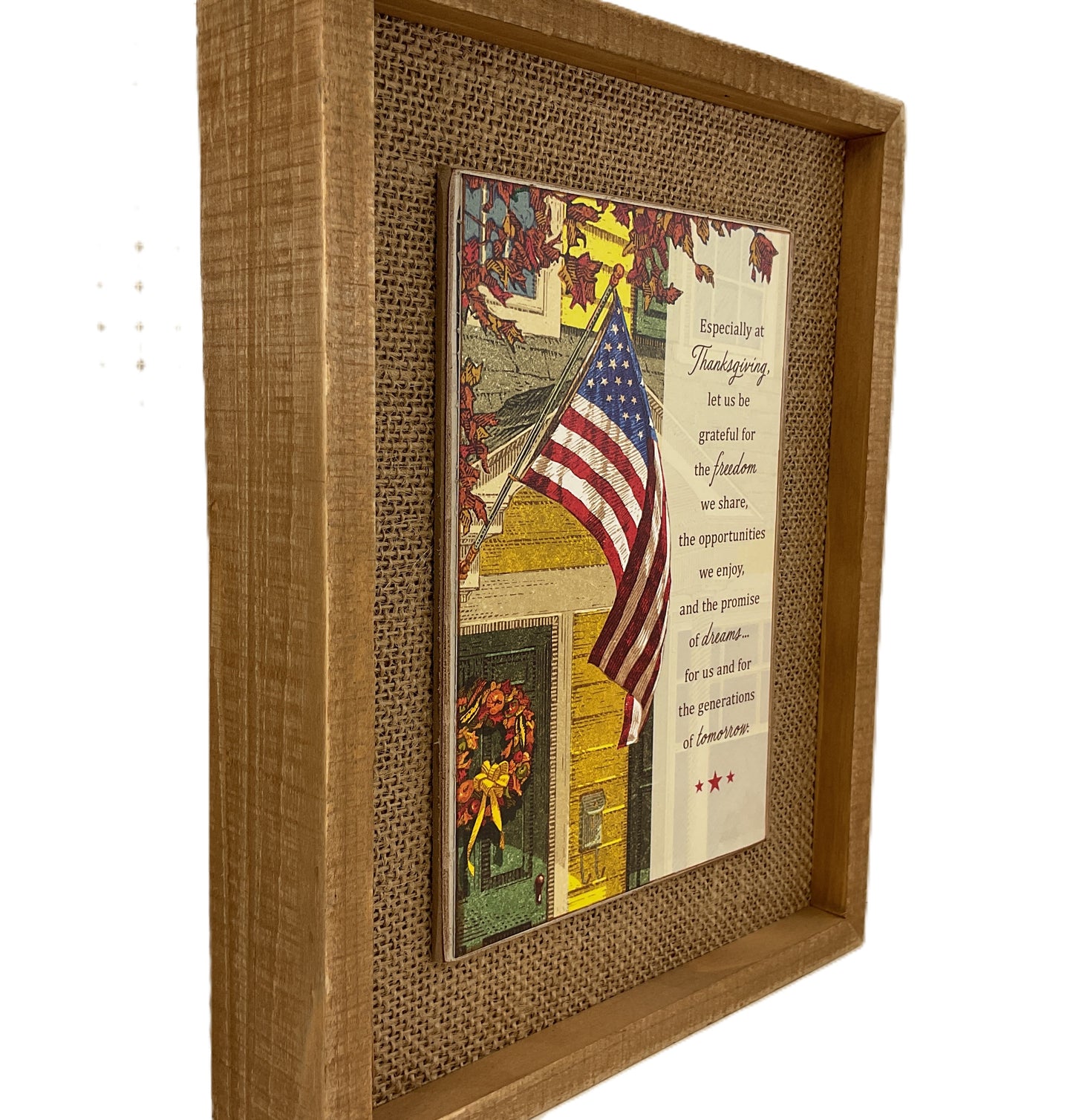 AGD Fall Decor - Thanksgiving Grateful for Freedom Wood Sign