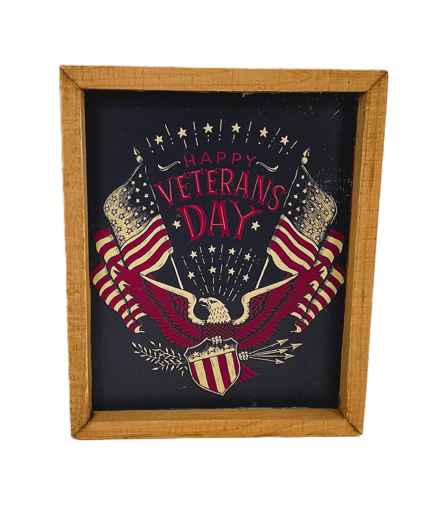AGD Patriotic Decor - Happy Veteran's Day Inset Box Sign