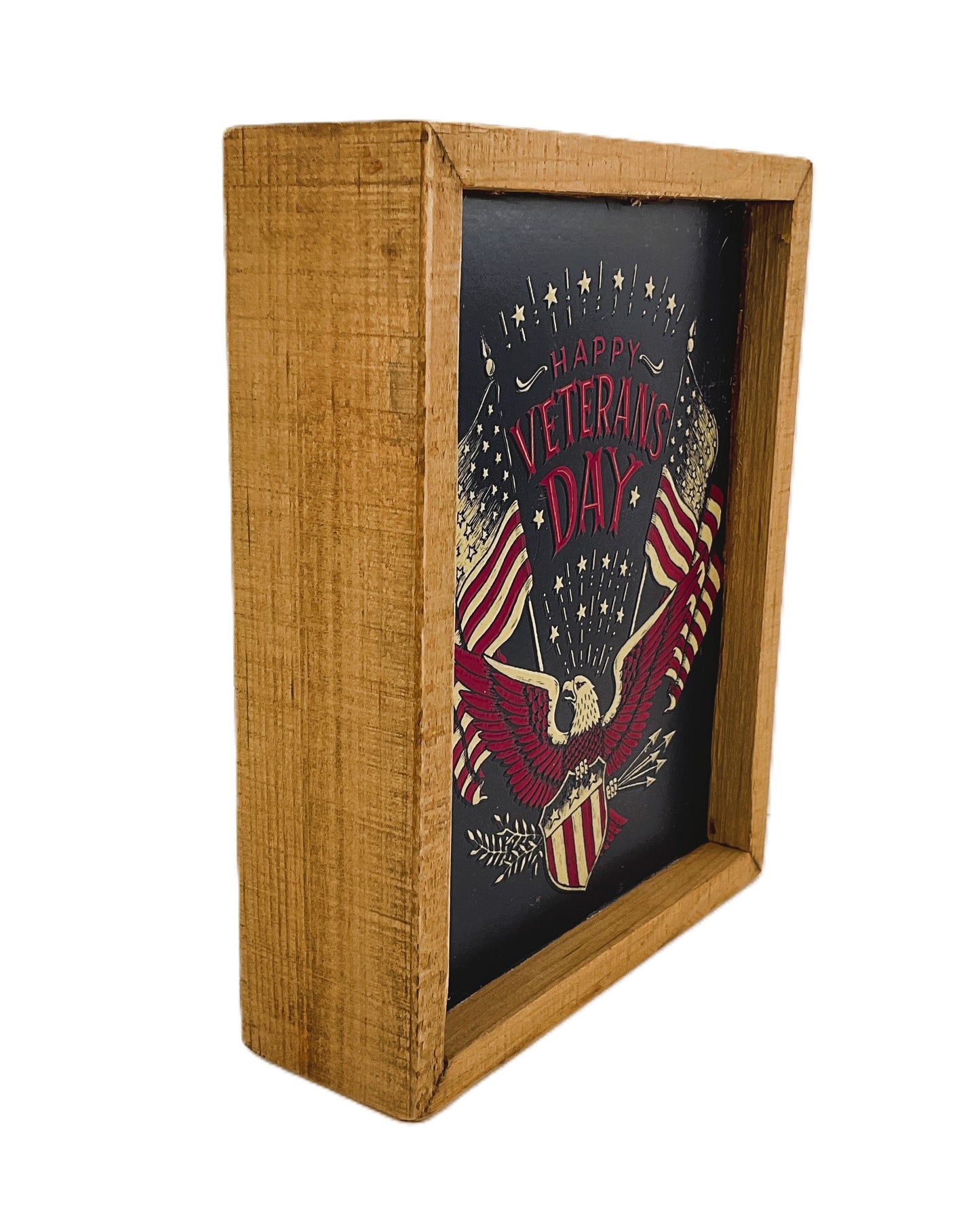 AGD Patriotic Decor - Happy Veteran's Day Inset Box Sign
