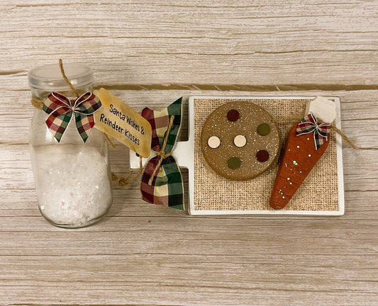 AGD Christmas Decor - Glass Milk Bottle Cookie Reindeer Carrot Bundle
