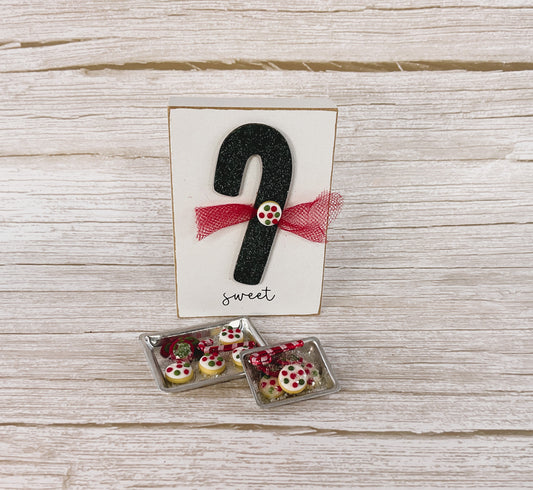 AGD Christmas Decor - Miniature Cookies on Cookie Sheets and Sign 3pc