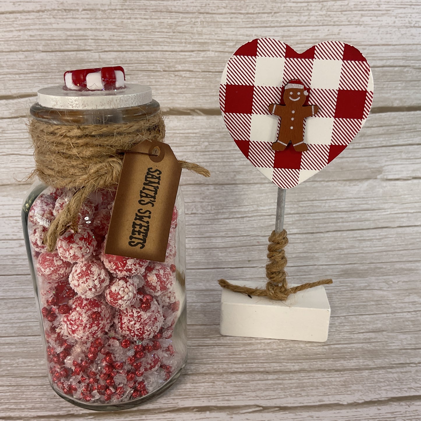 AGD Christmas Decor - Gingerbread Santa's Sweet Jar Set 2pc Set