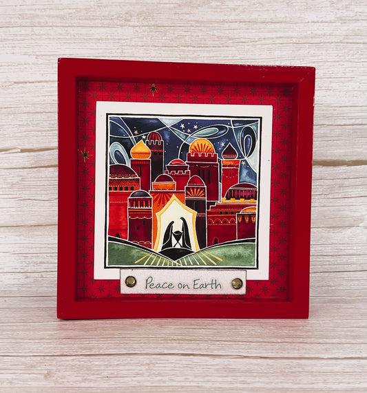 AGD Christmas Decor - Holy Nativity Bethlehem Inset Box Sign
