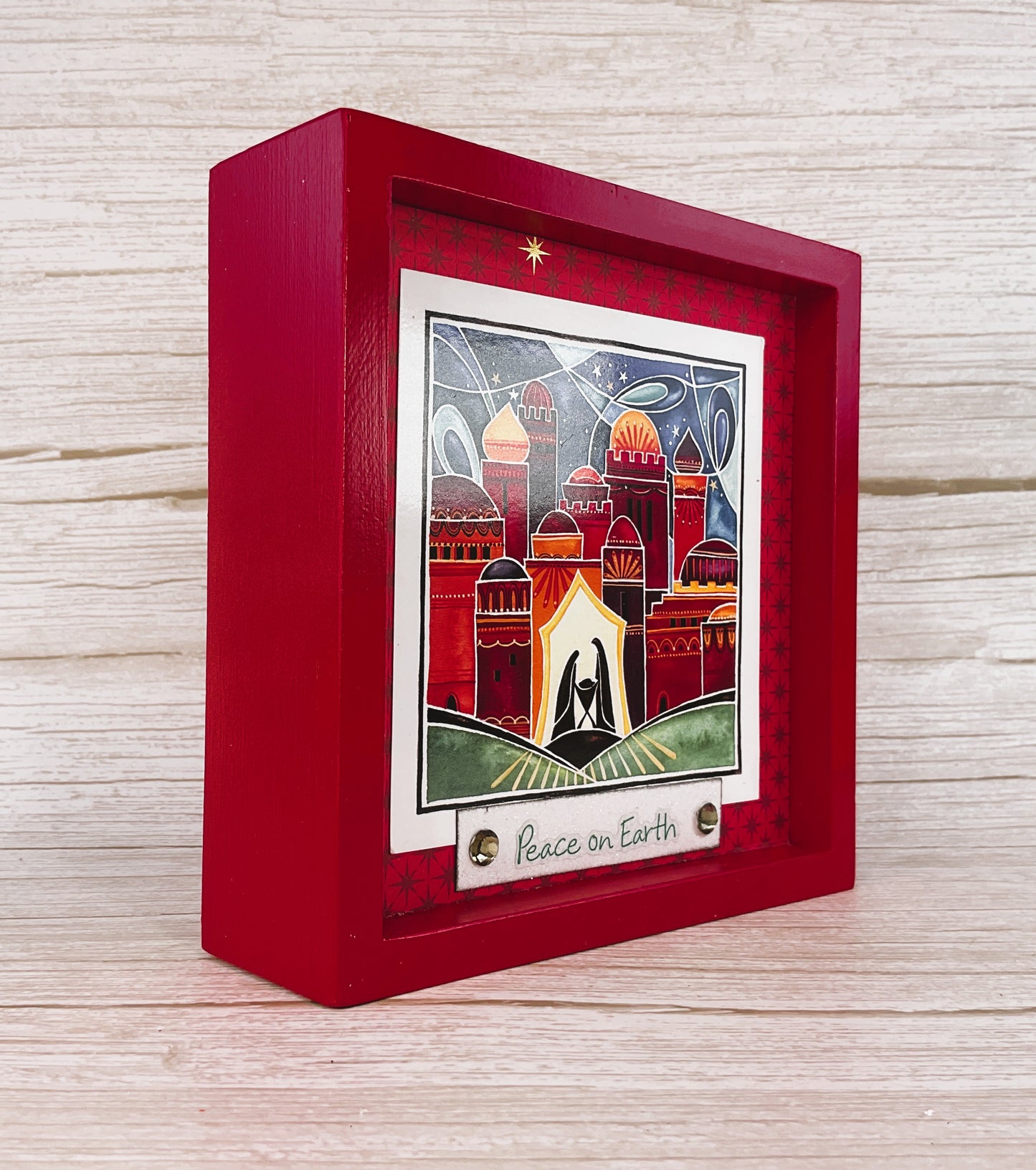 AGD Christmas Decor - Holy Nativity Bethlehem Inset Box Sign