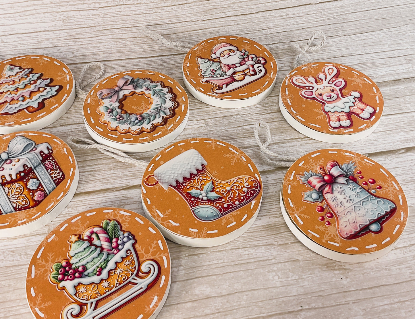 AGD Christmas Decor - Pink Pastel Gingerbread Ornaments 10pc Set