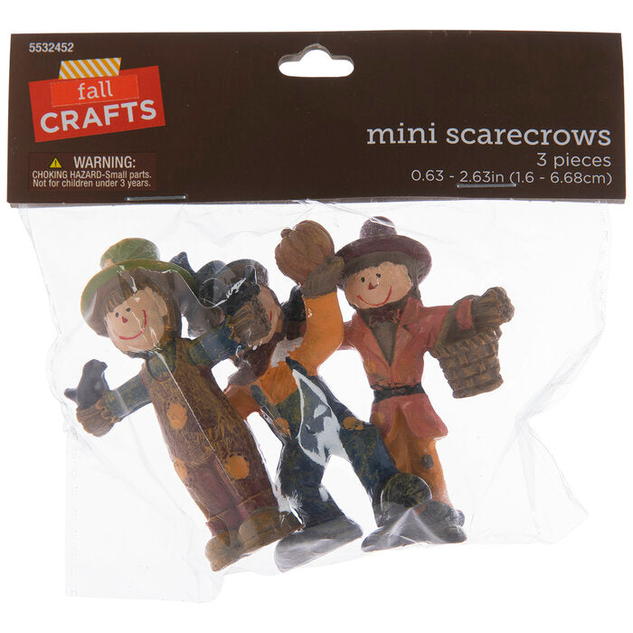 HL Fall Craft Decor - Miniature Resin Harvest Gnomes 3pc Set