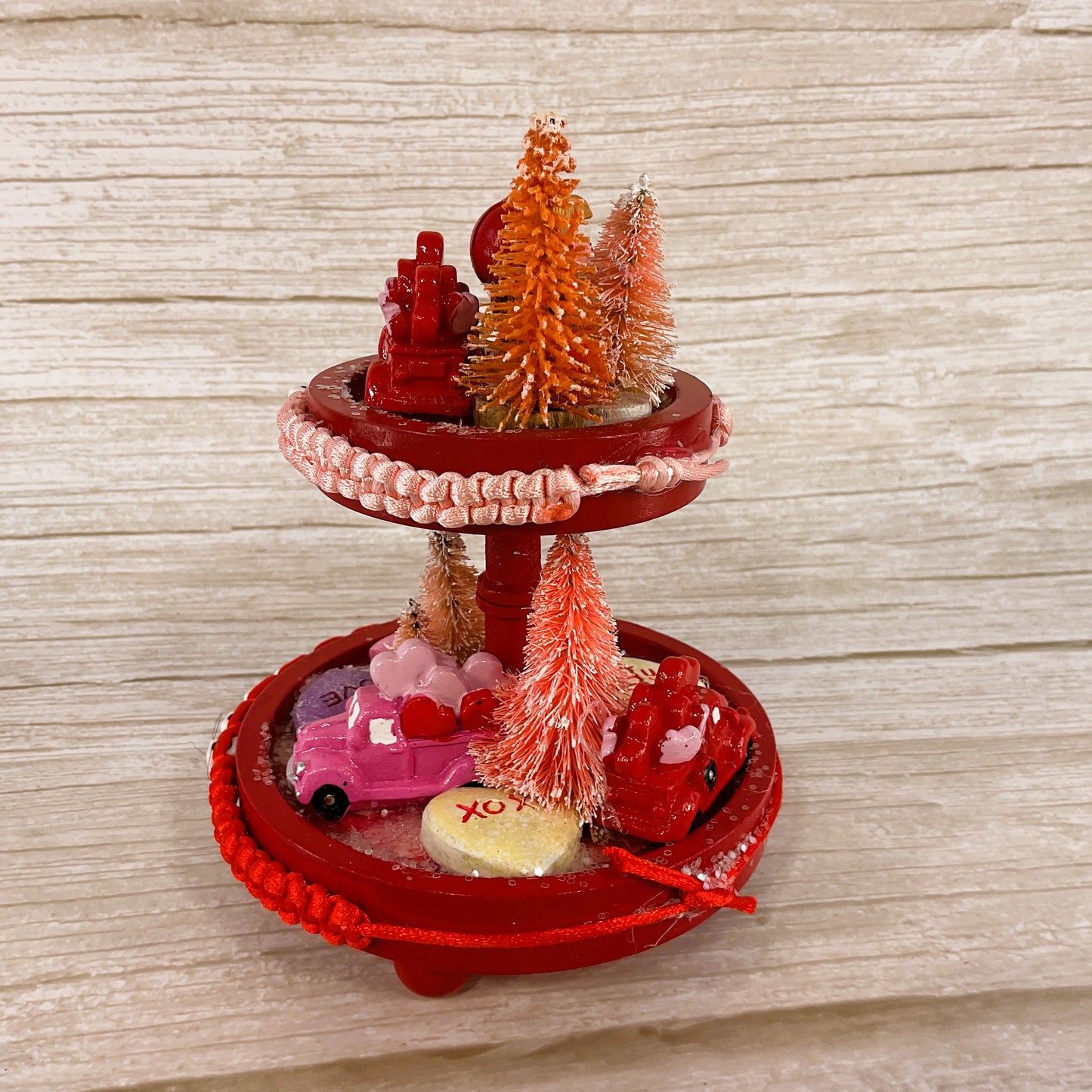 AGSD Valentines Decor - Small Miniature Puppy Dog Truck Tier Tray Display