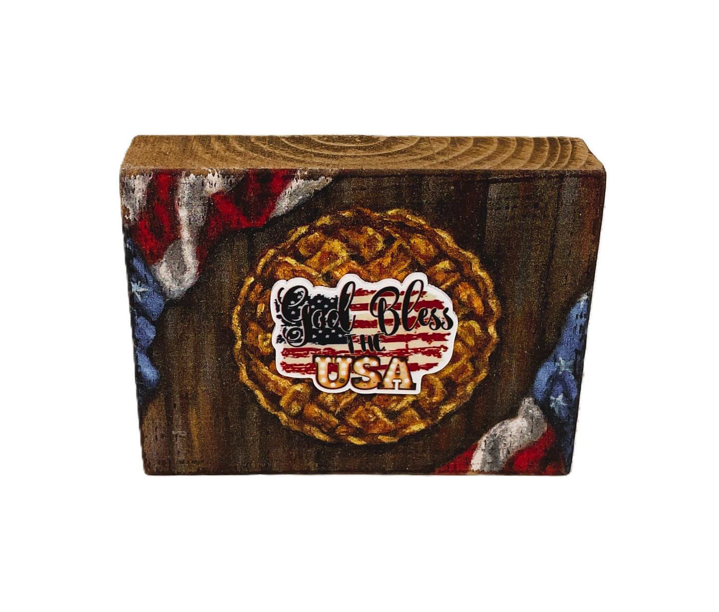 AGSD Patriotic Decor - God Bless USA Small Block Sign