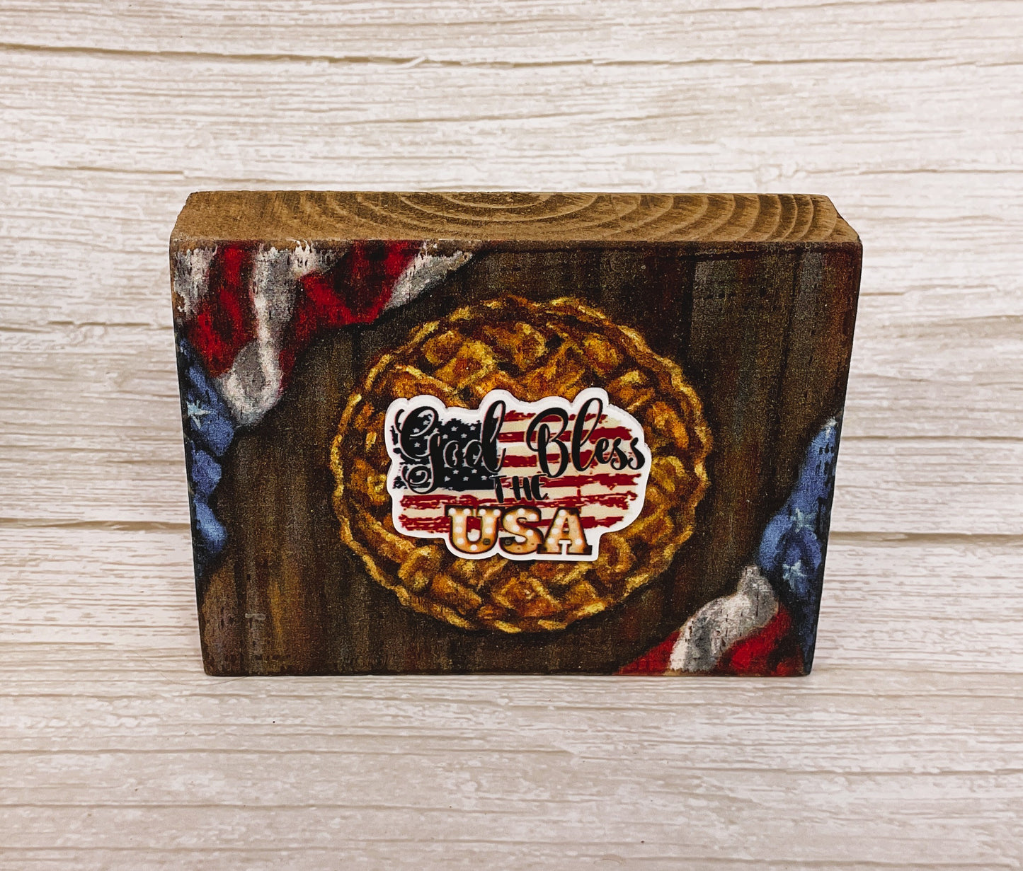 AGSD Patriotic Decor - God Bless USA Small Block Sign