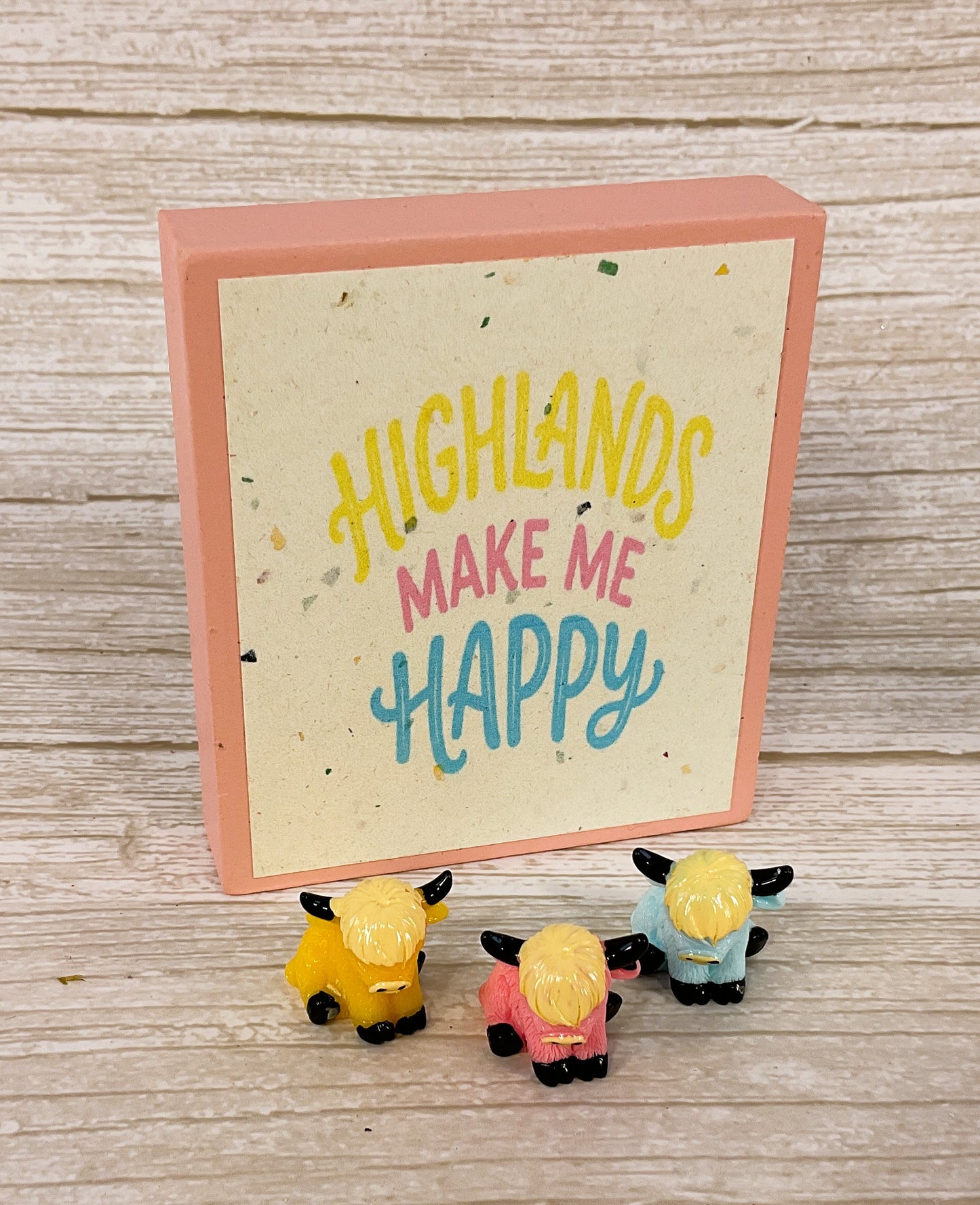 AGD Spring Decor - Micro Pastel Highlands Cow Make Me Happy