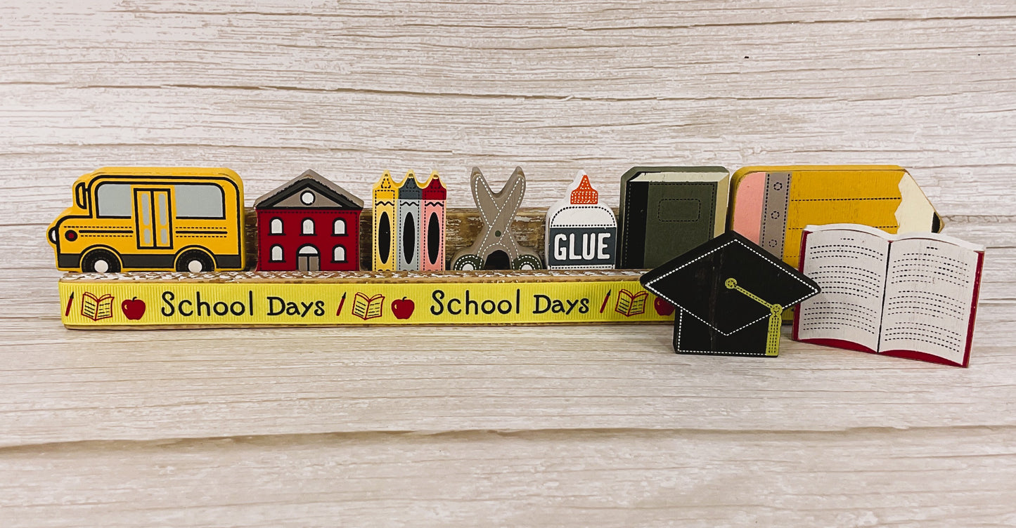 AGSD School Decor - Small Miniature Teacher Gift Theme Tray Decor