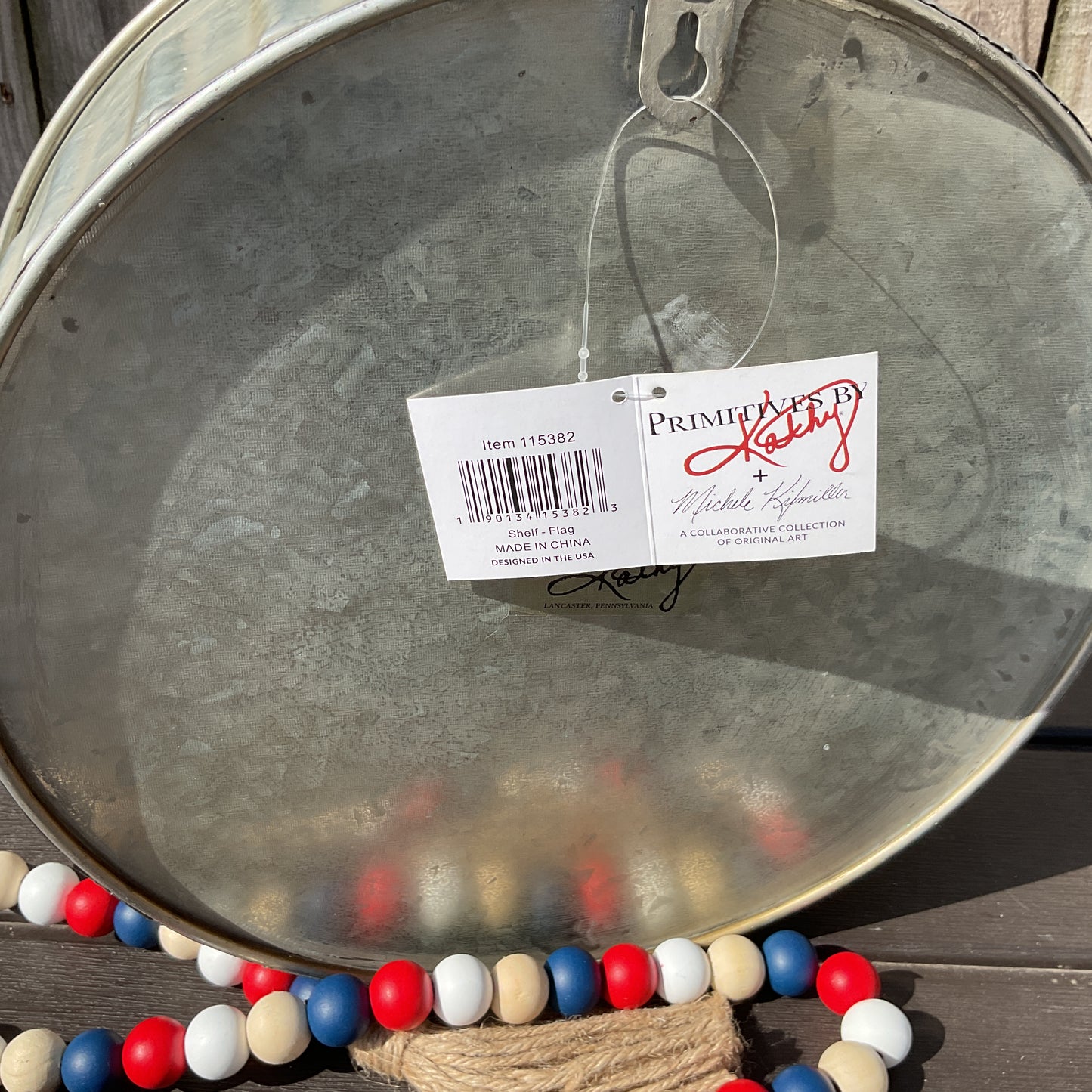 AGSD Patriotic Decor - July 4th Resin Lighted Cross Galvanized Shelf 3pc