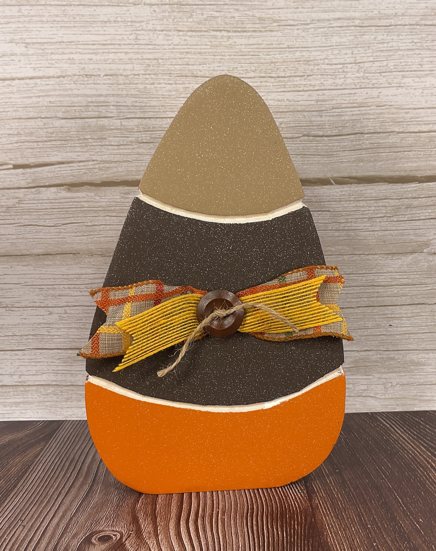 Brown Orange Harvest Candy Corn & Pumpkin Sitters Set of 5 | Halloween Tiered Tray Collection