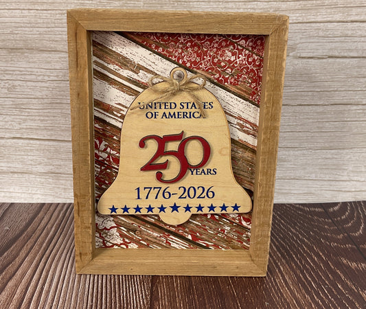 AGSD Patriotic Decor - 250th Anniversary Liberty Bell Wood Sign – Handcrafted July 4th