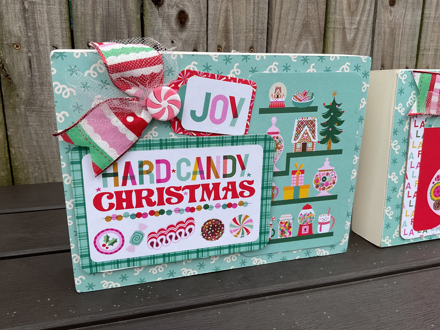 Retro Hard Candy Signs Christmas Decor Set of 2 | Pink Blue Teal | AGSD