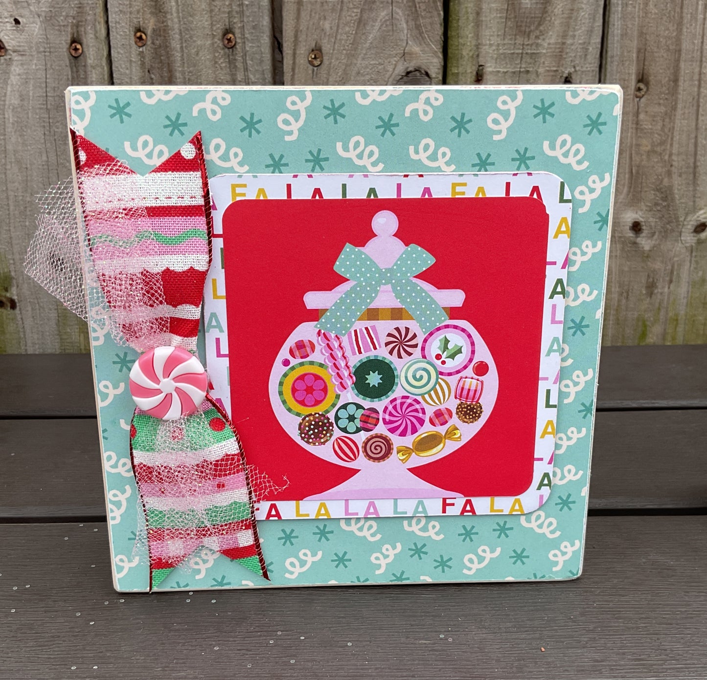 Retro Pastel Hard Candy Box Signs Set of 3 | Handcrafted Christmas Decor