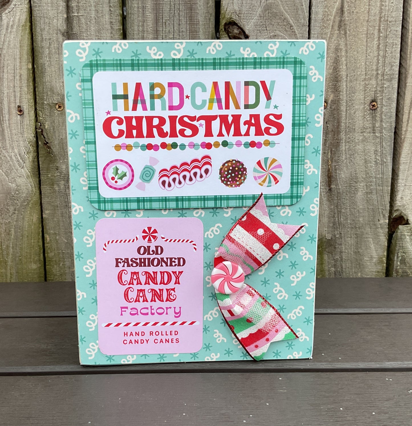 Retro Pastel Hard Candy Box Signs Set of 3 | Handcrafted Christmas Decor
