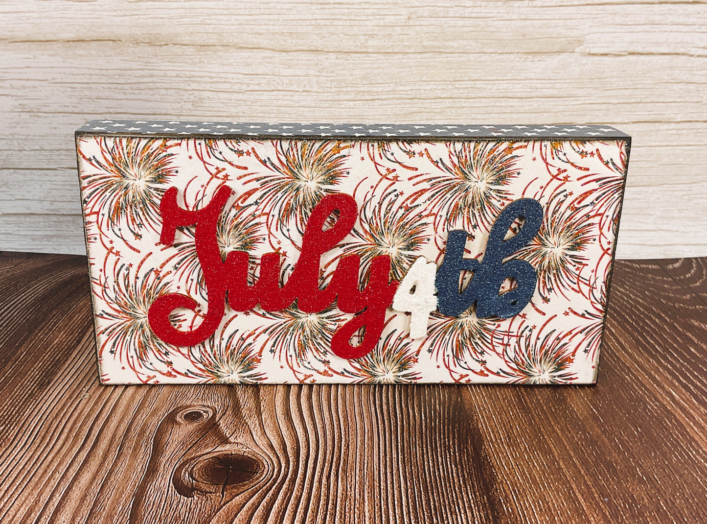 AGSD Patriotic Pray Big July 4th Block Signs – Faith Home Decor 2-Piece Set