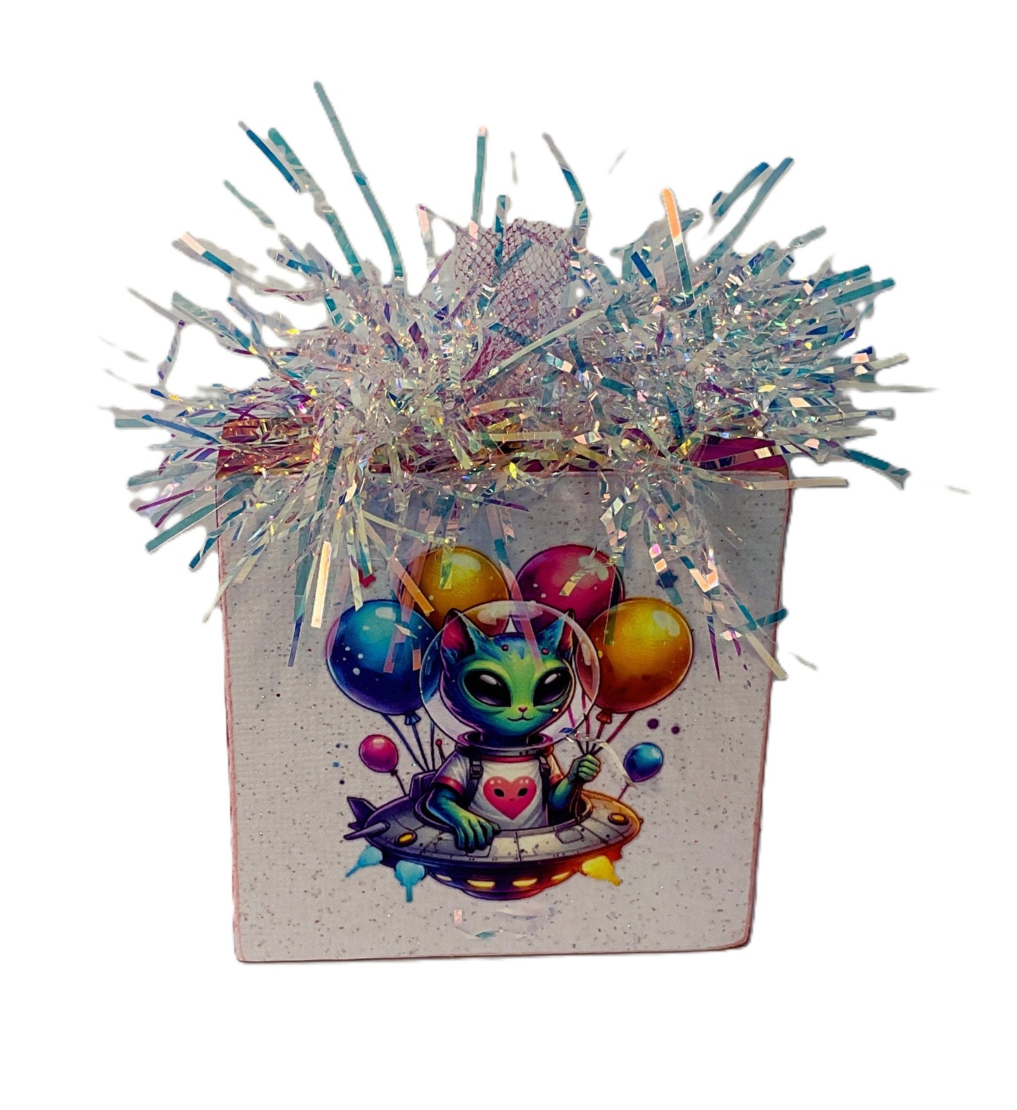 AGSD Home Decor Alien Cat UFO Spaceship Small  Novelty Accent