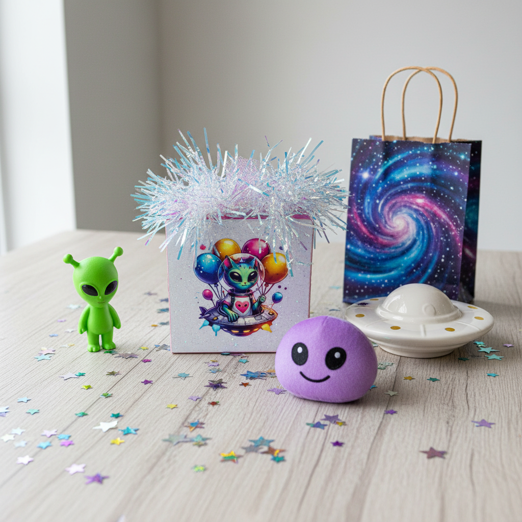 AGSD Home Decor Alien Cat UFO Spaceship Small  Novelty Accent