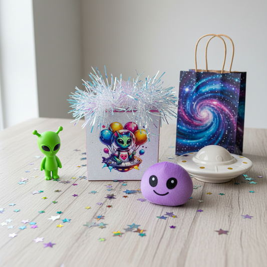 AGSD Home Decor Alien Cat UFO Spaceship Small  Novelty Accent
