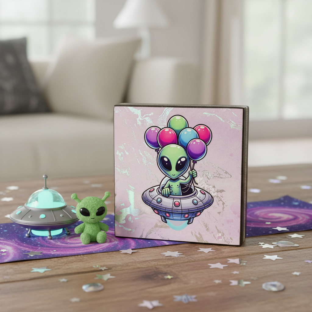 AGSD Home Decor Alien UFO Spaceship Sign – Novelty Handcrafted