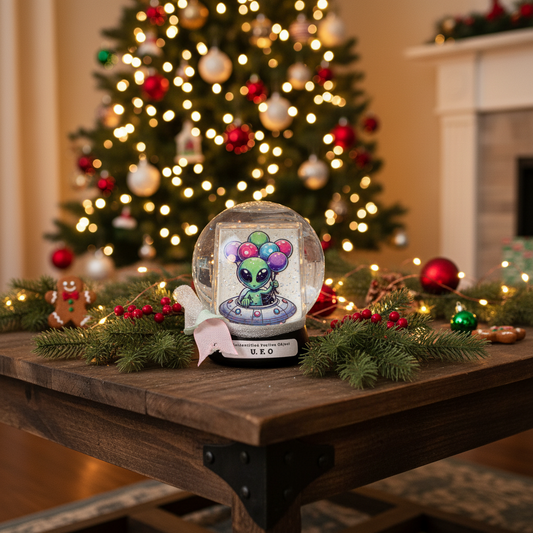 AGSD Home Decor - Novelty Alien Cat Reversible Photo Snowglobe