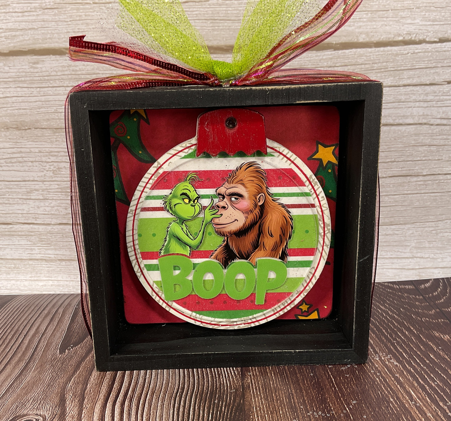 AGSD Christmas Decor - Bigfoot Boop Box Sign | Whimsical Handcrafted