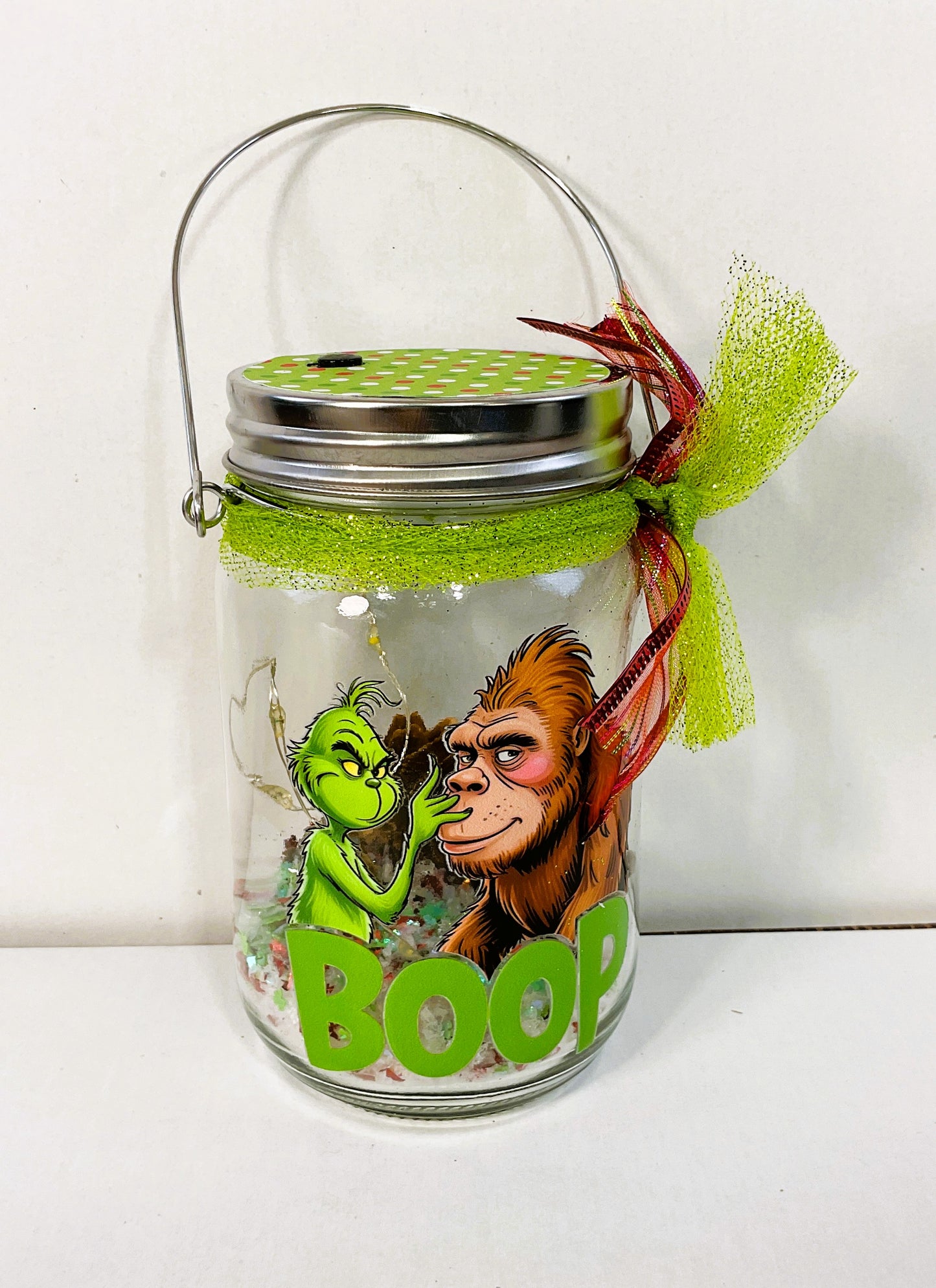 AGSD Christmas Decor - Bigfoot Boop Lighted Mason Jar – Novelty Handcrafted