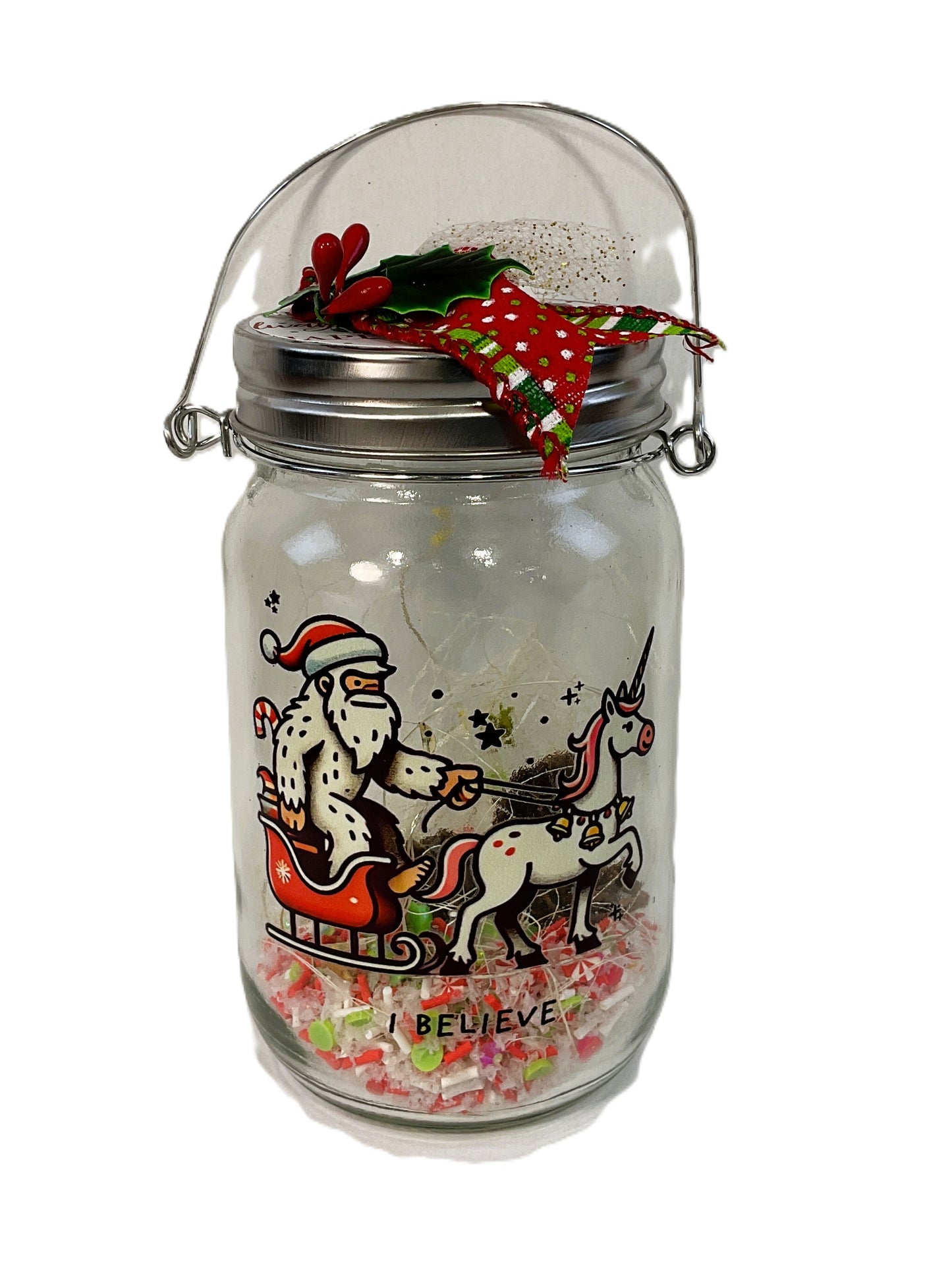AGSD Christmas Decor - Santa Bigfoot Lighted Mason Jar – Novelty