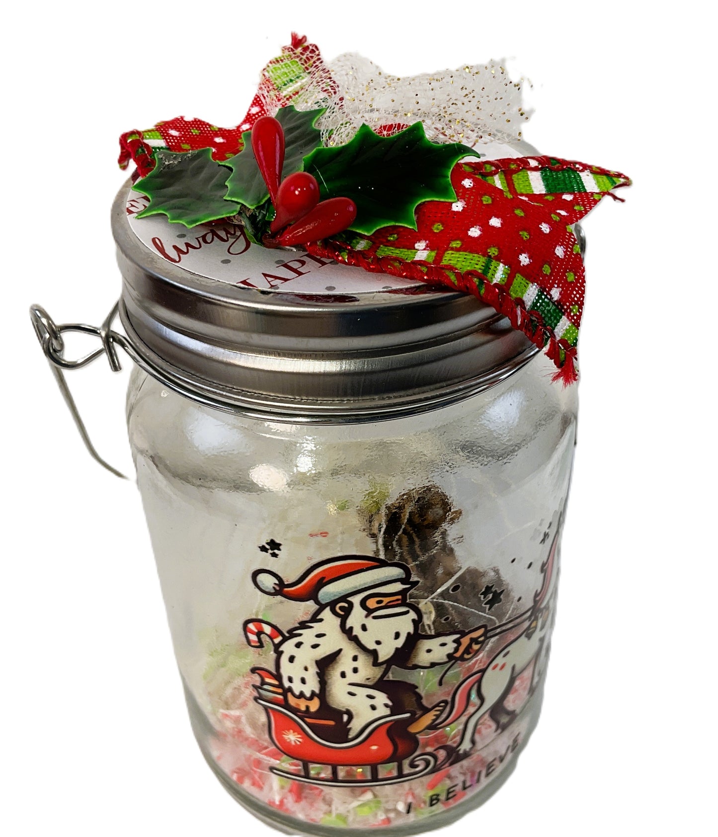 AGSD Christmas Decor - Santa Bigfoot Lighted Mason Jar – Novelty