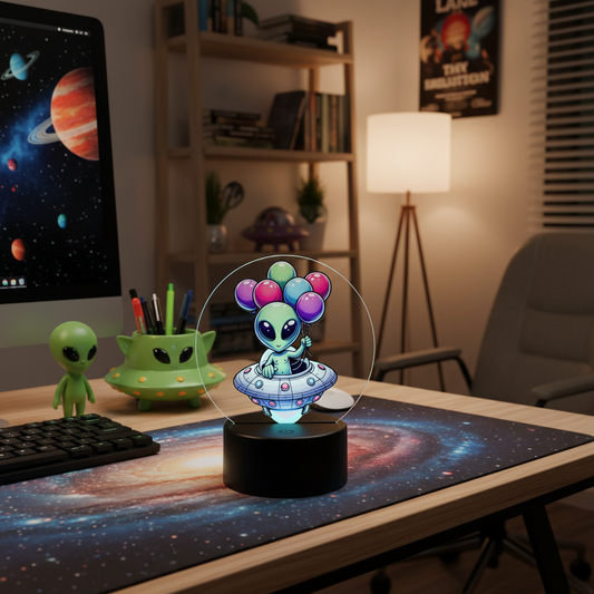 AGSD Home Decor Alien Color-Changing LED Acrylic Sign with Remote & USB