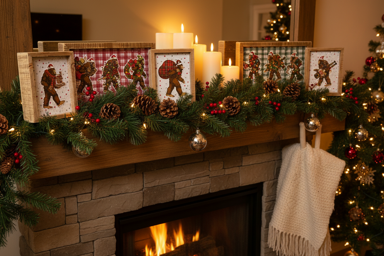 AGSD Christmas Decor -Bigfoot Box Signs Set of 5 | Handcrafted