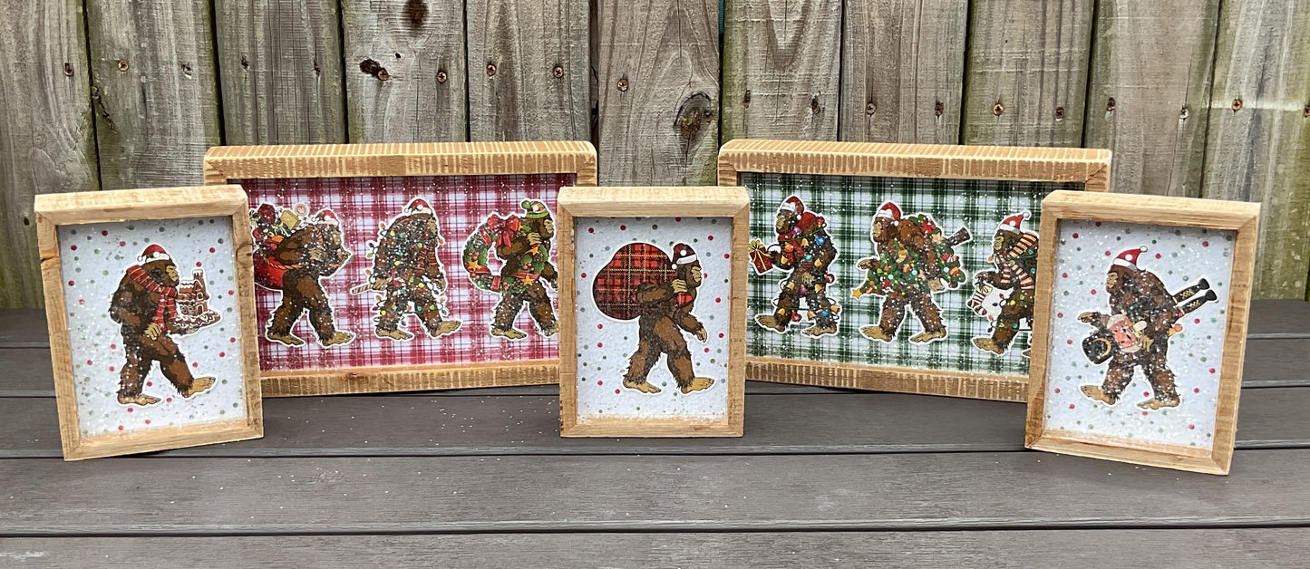 AGSD Christmas Decor -Bigfoot Box Signs Set of 5 | Handcrafted