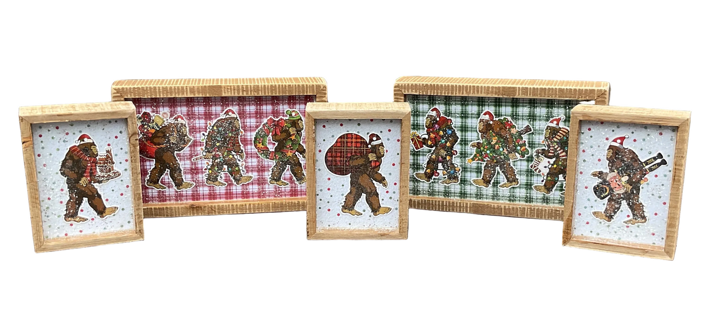AGSD Christmas Decor -Bigfoot Box Signs Set of 5 | Handcrafted