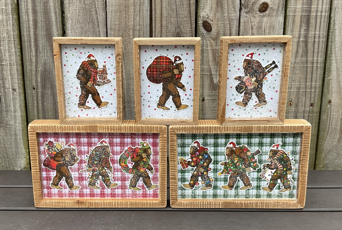 AGSD Christmas Decor -Bigfoot Box Signs Set of 5 | Handcrafted