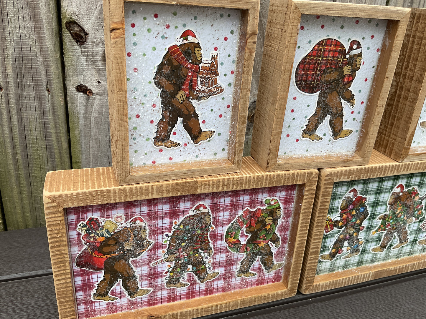 AGSD Christmas Decor -Bigfoot Box Signs Set of 5 | Handcrafted